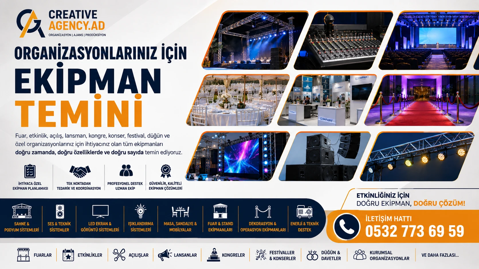 Organizasyonlarınız İçin Ekipman Temini